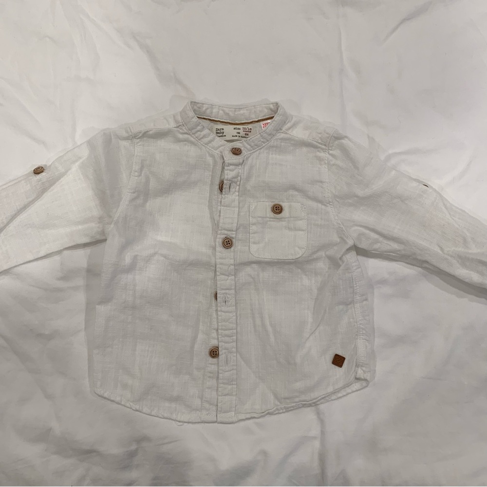 Zara Baby White Button Down Shirt - 12-18 Months